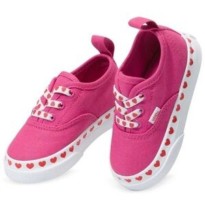 NWOT - Hot Pink Heart Vans - Size 4